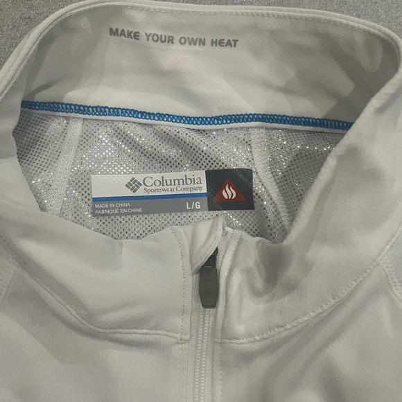 [L]Columbia white Men's Long-Sleeve Half-Zip Shirt Omni Heat Baselayer - Picture 6 of 12